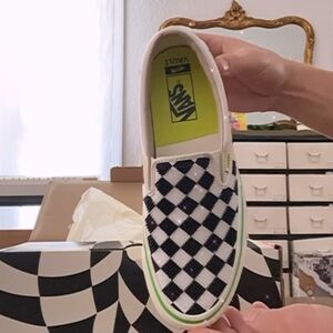 Gucci x Vans Vault OG Classic Slip-On Beaded Checkerboard  LX size 8.5 NWT